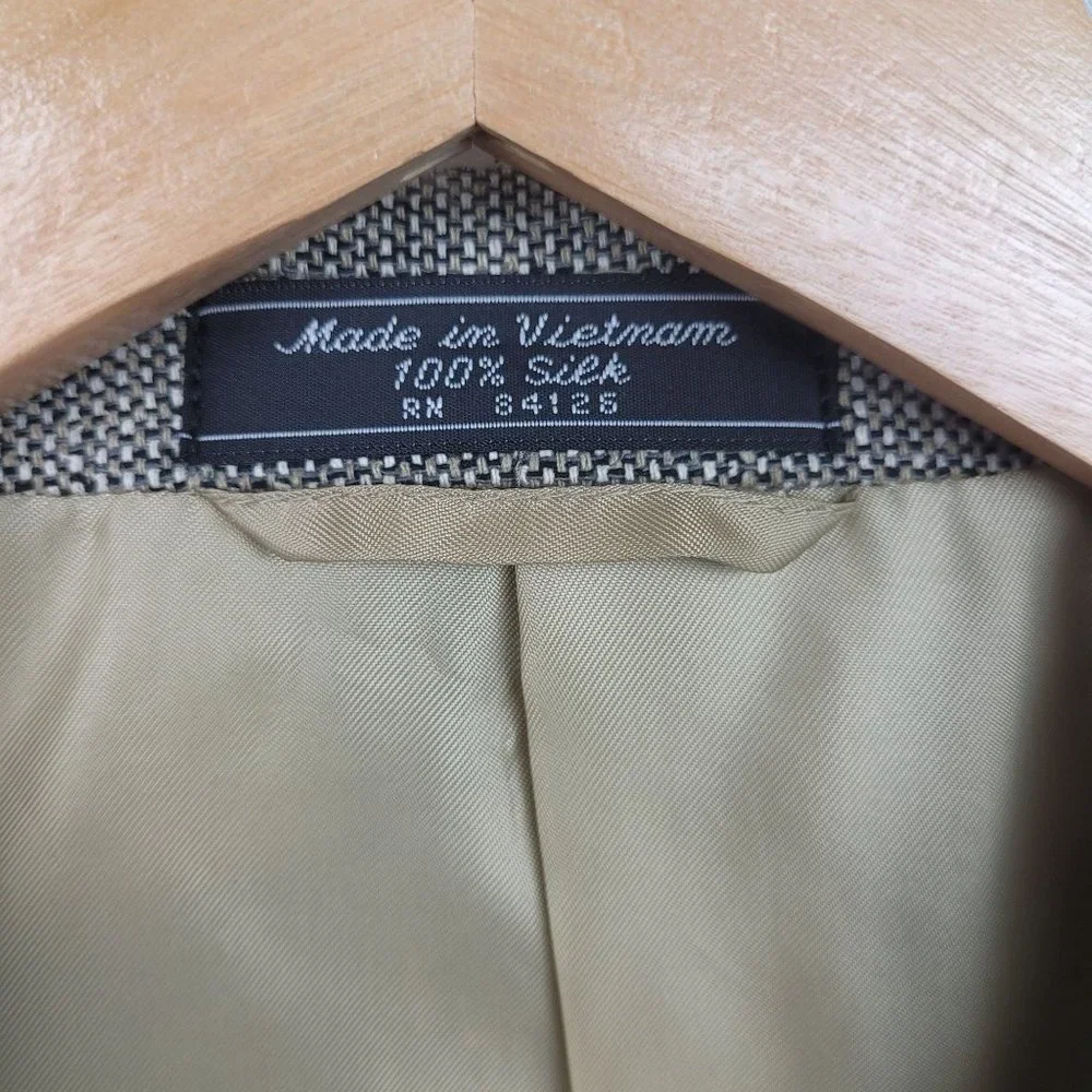 Bert Pulitzer Men Pure Silk Tweed Sports Coat/ Blazer Size 44S - Picture 3 of 7